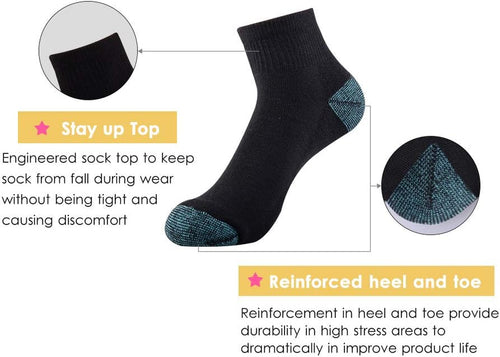 Ankle Socks Women Low Cut Athletic Running with Cushion for Sports and Casual Use 6-Pairs Pack