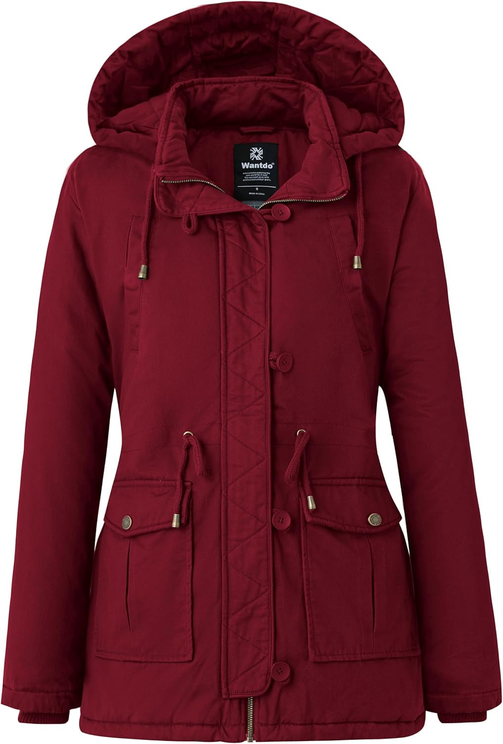 Women'S Winter Thicken Puffer Coat Warm Fleece Lined Parka Jacket with Hood