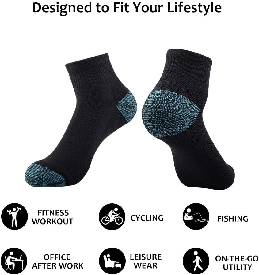 Ankle Socks Women Low Cut Athletic Running with Cushion for Sports and Casual Use 6-Pairs Pack