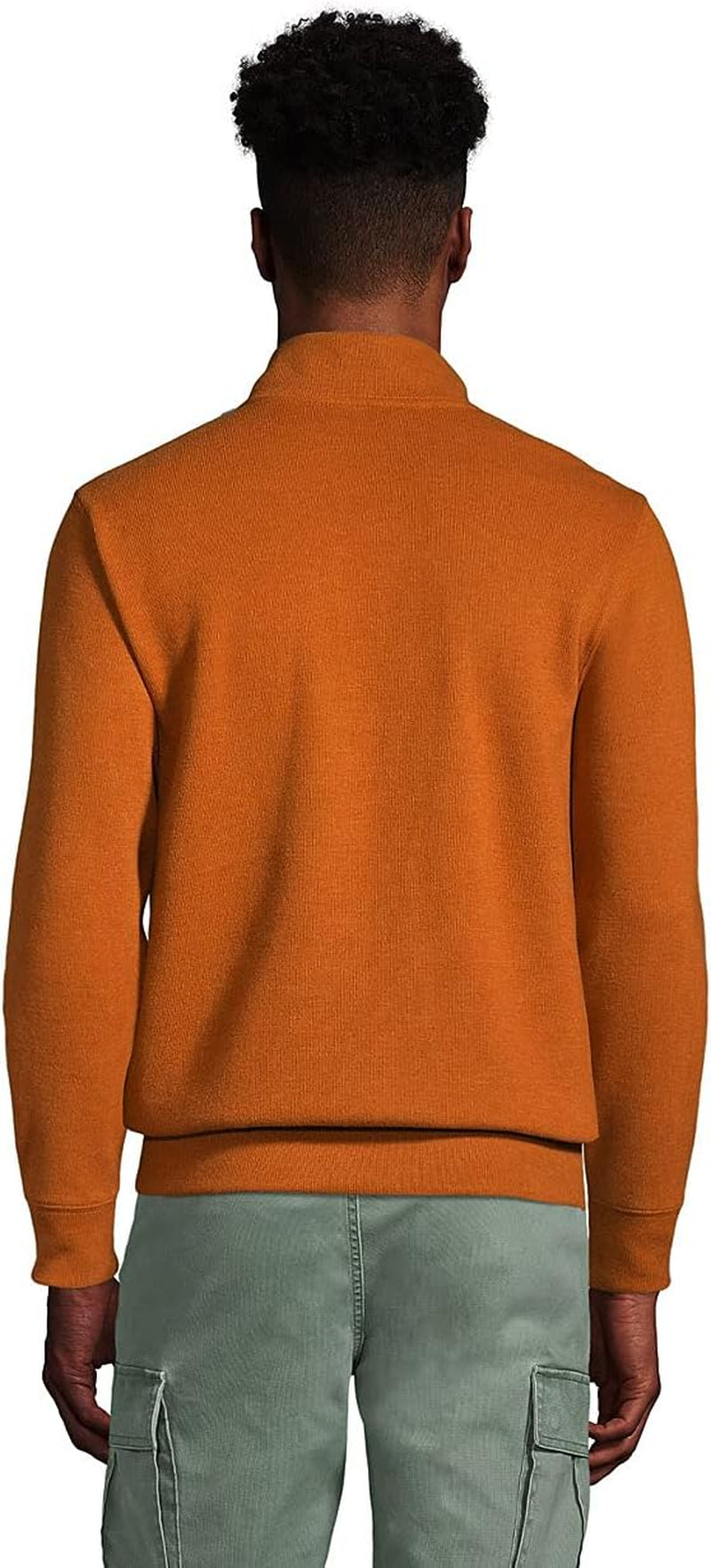 Mens Bedford Rib Quarter Zip Heather Burnt Caramel Heather Regular Medium