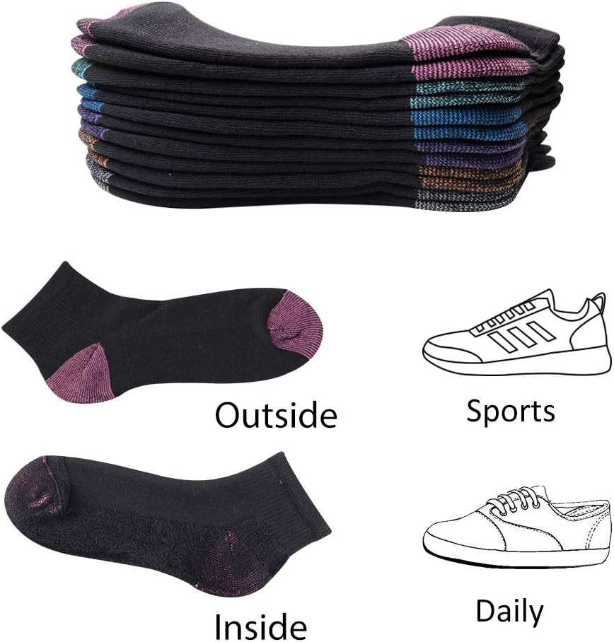 Ankle Socks Women Low Cut Athletic Running with Cushion for Sports and Casual Use 6-Pairs Pack