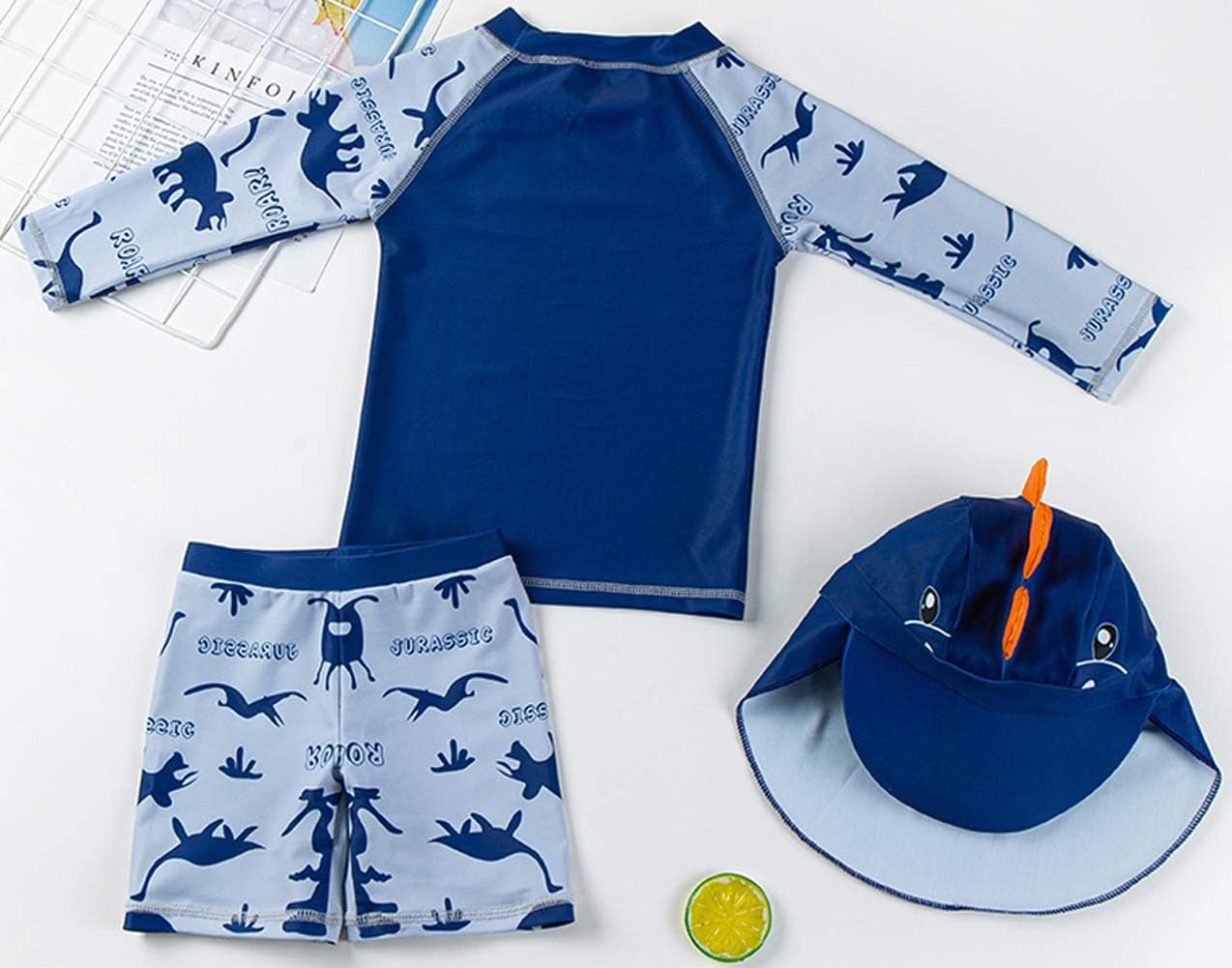 Baby and Toddler Boys' 3-Piece Swimsuit Set Bathing Suit with Hat