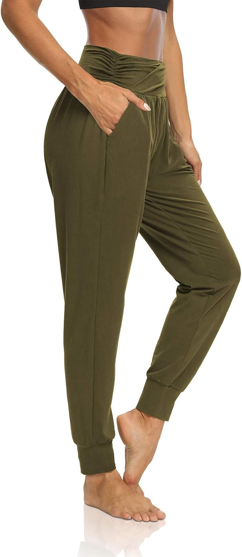 Womens Yoga Sweatpants Loose Workout Harem Joggers Casual Comfy Lounge Pajama Pants with Pockets