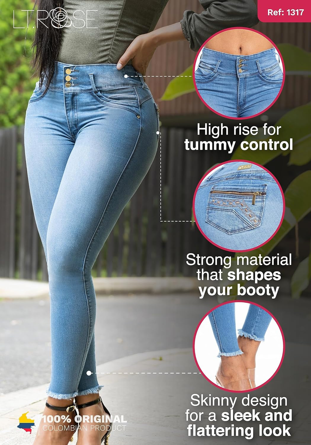 High Waisted Colombian Jeans | Pantalones Colombianos Levanta Cola | Butt Lifting Jeans for Women