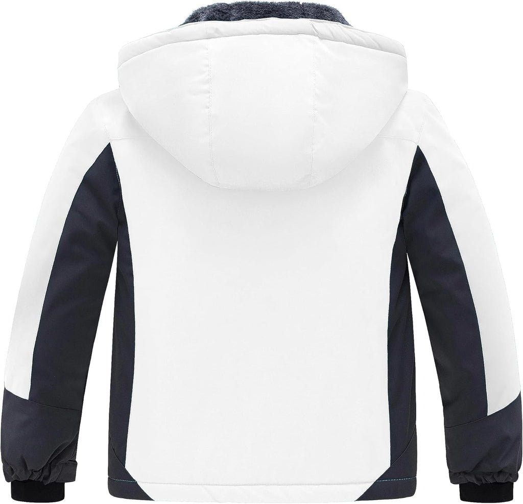 Girls' Waterproof Winter Coat Fleece Ski Jacket Hooded Snow Coat Warm Raincoat Outerwear