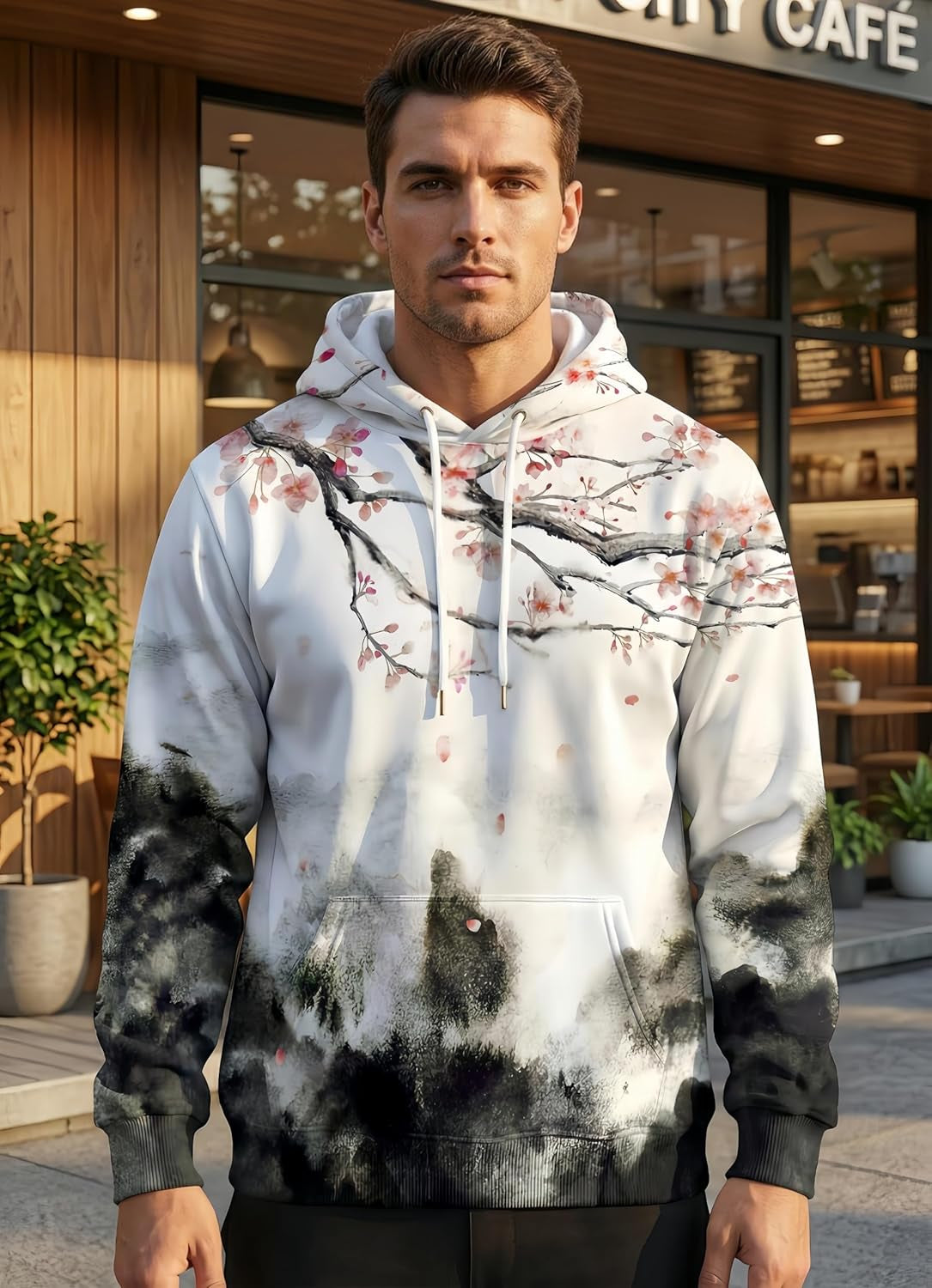 Men Women Unisex Hoodies Novelty 3D Print Graphic Hooded Pullover Sweatshirt with Pocket