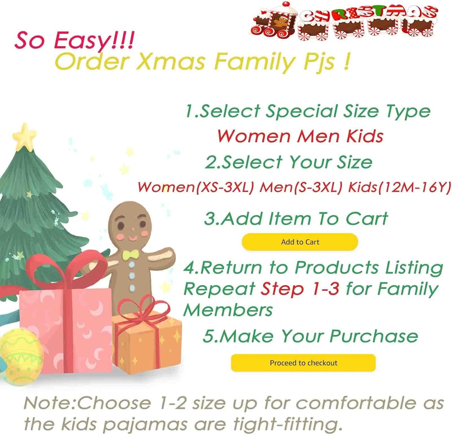 Family Pajamas for Christmas Halloween Thankgiving Hanukkah 100% Cotton Matching Family Xmas Pjs for Women Men Kids